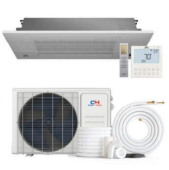 Remote Control Cooper & Hunter 6000 BTU Ductless Single Zone Mini Split 1 Way Ceiling Cassette Air Conditioner with R454B ...