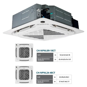 White Cooper & Hunter 60000 BTU Ductless Indoor Unit Mini Split Multi-Zone Air Conditioner with R454B refrigerant 230V SEE...
