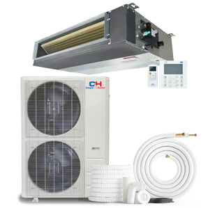 HVAC system showing 60,000 BTU mini split air conditioner for light commercial use