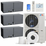 Cooper & Hunter 60000 BTU Ductless Mini Split 3-Zone Multi-Position Air Handler Air Conditioner with R454B refrigerant 230V SEER 22 Inverter