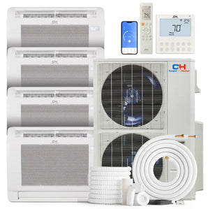 Cooper & Hunter 60,000 BTU 4-Zone 12k+12k+12k+16k Mini Floor Console, 230V, R454B - Ductless Mini Split Air Conditioner Heat Pump