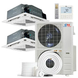 Cooper & Hunter 60,000 BTU Ductless Mini Split Ceiling Cassette Air Conditioner with R454B refrigerant 230V SEER 22 Inverter