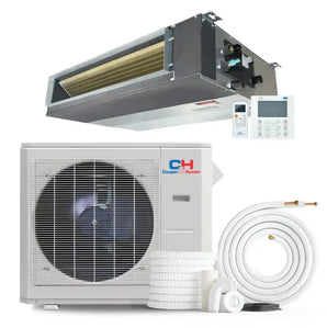 Cooper & Hunter 9000 BTU Ductless Single Zone Mini Split Concealed Duct Air Conditioner with R410A refrigerant 230V SEER 2...
