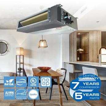 Cooper & Hunter 9000 BTU Ductless Single Zone Mini Split Concealed Duct System Components with R410A refrigerant 230V SEER...