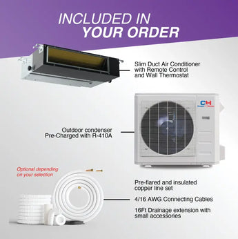 Air conditioner components of Cooper & Hunter concealed duct mini split air system