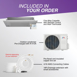 Components Cooper & Hunter 9000 BTU Ductless Single Zone Mini Split 1 Way Ceiling Cassette Air Conditioner with R410A refr...