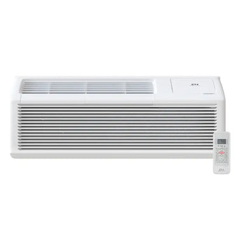 White Cooper & Hunter CH-PTW-09HPGF PTAC Air Conditioner with remote for heating and cooling