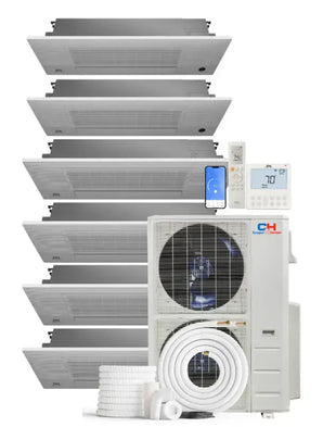 Cooper&Hunter 60000 BTU Ductless Mini Split One-Way Cassette Air Conditioner with R454B refrigerant 230V SEER 22.0 Inverter