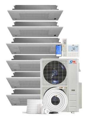 Cooper&Hunter 60000 BTU Ductless Mini Split One-Way Cassette Air Conditioner with R454B refrigerant 230V SEER 22.0 Inverter