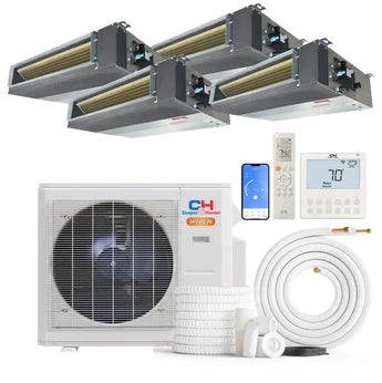 Cooper & Hunter Hyper Heat 4-Zone Ducted Mini Split AC Heat Pump Concealed Duct