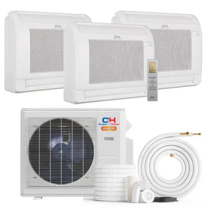 Cooper & Hunter Hyper 36,000 BTU 3-Zone 9k+16k+16k Mini Floor Console, 230V, R454B - Ductless Mini Split Air Conditioner Heat Pump