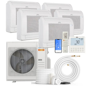 Cooper & Hunter Hyper 36,000 BTU 5-Zone 9k+9k+9k+9k+9k Mini Floor Console, 230V, R454B