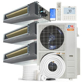 Cooper & Hunter Hyper Heat 3-Zone Ducted Mini Split AC Heat Pump Concealed Duct