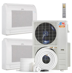 Cooper & Hunter Hyper 55,000 BTU 2-Zone 12k+16k Mini Floor Console, 230V, R454B - Ductless Mini Split Air Conditioner Heat Pump