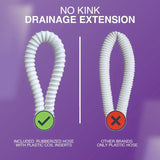 White rubberized hose with plastic coil inserts for no kink drainage extension in cooper & hunter cassette mini split heat pump