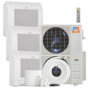 Cooper & Hunter Hyper 55,000 BTU 3-Zone 12k+16k+16k Mini Floor Console, 230V, R454B - Ductless Mini Split Air Conditioner Heat Pump