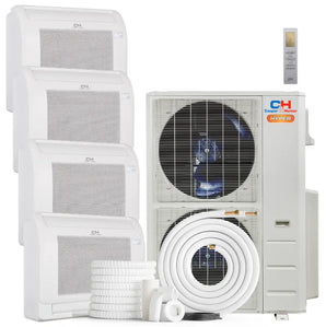 Cooper & Hunter Hyper 55,000 BTU 4-Zone 12k+12k+12k+12k Mini Floor Console, 230V, R454B - Ductless Mini Split Air Conditioner Heat Pump