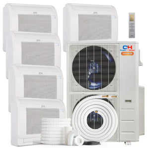Cooper & Hunter Hyper 55,000 BTU 5-Zone 9k+9k+9k+9k+16k Mini Floor Console, 230V, R454B - Ductless Mini Split Air Conditioner Heat Pump