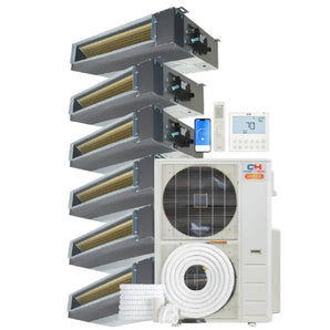 Cooper & Hunter Hyper Heat 6-Zone Ducted Mini Split AC Heat Pump Concealed Duct
