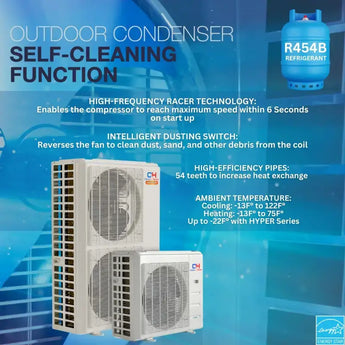 Outdoor Unit Cooper & Hunter 36000 BTU Ductless Single Zone Mini Split Ceiling Cassette Air Conditioner with R454B refrige...
