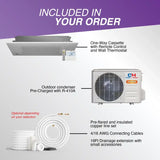 White outdoor condenser unit with circular fan grille and cooper hunter branding for ch-hpr06f9-230vo ceiling cassette heat pump