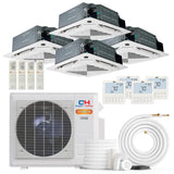 Cooper & Hunter Hyper Heat 28000 BTU 4-Zone Ductless Mini Split Ceiling Cassette Air Conditioner with R454B refrigerant 230V SEER2 23 Inverter