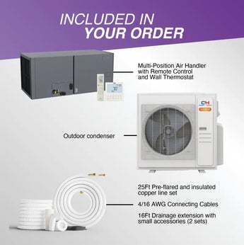 Cooper & Hunter Hyper Heat 36,000 BTU Single Zone Multi Position Air Handler, 230V, R454B – view 5