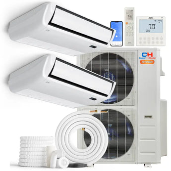 Cooper & Hunter Hyper Heat 48000 BTU Ductless Mini Split Universal Floor/Ceiling Air Conditioner with R454B refrigerant 230V SEER 23 Inverter