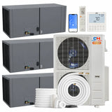 Cooper & Hunter Hyper Heat 48000 BTU Ductless Mini Split 3-Zone Multi-Position Air Handler Air Conditioner with R454B refrigerant 230V SEER 23 Inverter