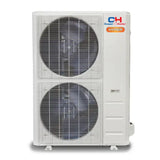 White cooper and hunter hyper heat mini split air conditioner with two fans and r454b for light commercial use