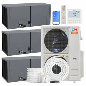 Cooper & Hunter Hyper Heat 55000 BTU Ductless Mini Split 3-Zone Multi-Position Air Handler Air Conditioner with R454B refrigerant 230V SEER 22.2 Inverter