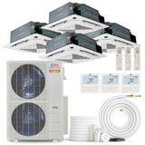 Cooper & Hunter Hyper Heat 55000 BTU 4-Zone Ductless Mini Split Ceiling Cassette Air Conditioner with R454B refrigerant 230V SEER2 22.2 Inverter