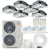Cooper & Hunter Hyper Heat 55000 BTU 6-Zone Ductless Mini Split Ceiling Cassette Air Conditioner with R454B refrigerant 230V SEER2 22.2 Inverter