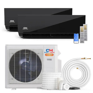 Cooper & Hunter Hyper Olivia Midnight 19,000 BTU 2-Zone 6k+6k Wall Mount, 230V, R410A - Ductless Mini Split Air...