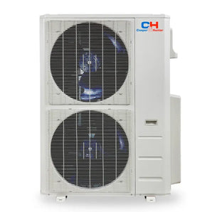 White Cooper & Hunter 48,000 BTU R454B outdoor unit with two fans