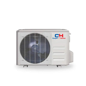 White Cooper&Hunter r454b outdoor unit with circular fan grille