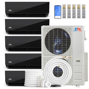 Cooper & Hunter Olivia 48,000 BTU 5-Zone 9k+9k+9k+12k+18k Wall Mount, 230V, R454B - Ductless Mini Split Air Conditioner Heat Pump