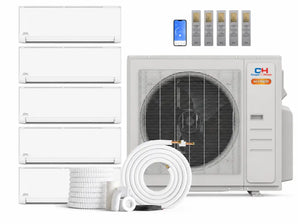 Cooper & Hunter Olivia Hyper 36,000 BTU 5-Zone 9k+9k+9k+9k+9k Wall Mount, 230V, R454B - Ductless Mini Split AC Heat Pump