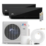 Cooper & Hunter Olivia Midnight 48,000 BTU 2-Zone 18k+18k Wall Mount, 230V, R454B - Ductless Mini Split Air...