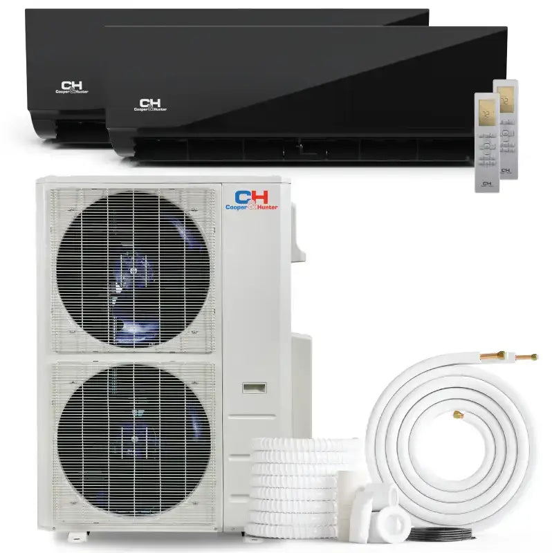 Top Less Split Hunter Olivia Midnight 48k BTU 2 Zone Mini Split | No Kit No Kit ...