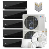 Cooper & Hunter Olivia Midnight 55,000 BTU 5-Zone 6k+6k+6k+6k+6k Wall Mount, 230V, R410A - Ductless Mini Split Air...
