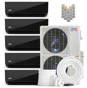 Cooper & Hunter Olivia Midnight 55,000 BTU 5-Zone 6k+6k+6k+6k+6k Wall Mount, 230V, R410A - Ductless Mini Split Air...