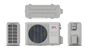 Gray Cooper & Hunter 36K BTU R410A outdoor unit with fan grille