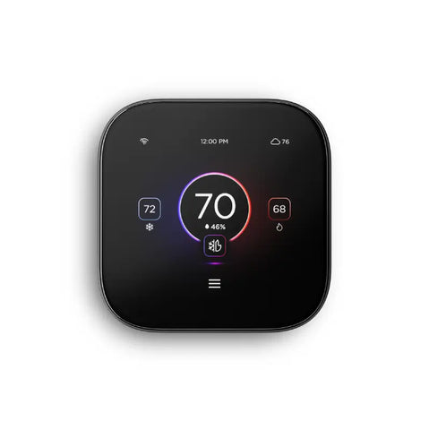 Wired Thermostat with 3.95’’ Touch Display showing temperature and humidity settings