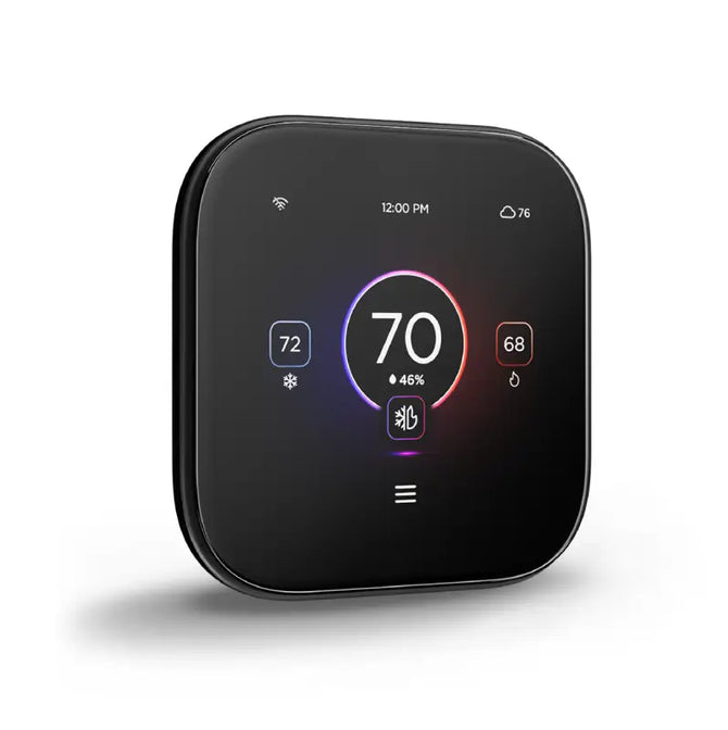 Wired Thermostat with 3.95-inch Touch Display showing temperature, humidity, and time