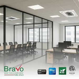 BRAVO 36,000 BTU Dual Zone 18000 + 18000 BTU Ceiling Cassette Ductless Mini Split A/C and Heater with 16ft Installation Kits
