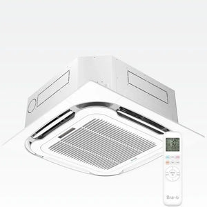 BRAVO 36,000 BTU Dual Zone 18000 + 18000 BTU Ceiling Cassette Ductless Mini Split A/C and Heater with 16ft Installation Kits