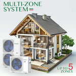 BRAVO 42,000 BTU 3 Zone 12000 + 12000 + 18000 BTU Concealed Duct Mini Split A/C and Heater with 25ft Installation Kits