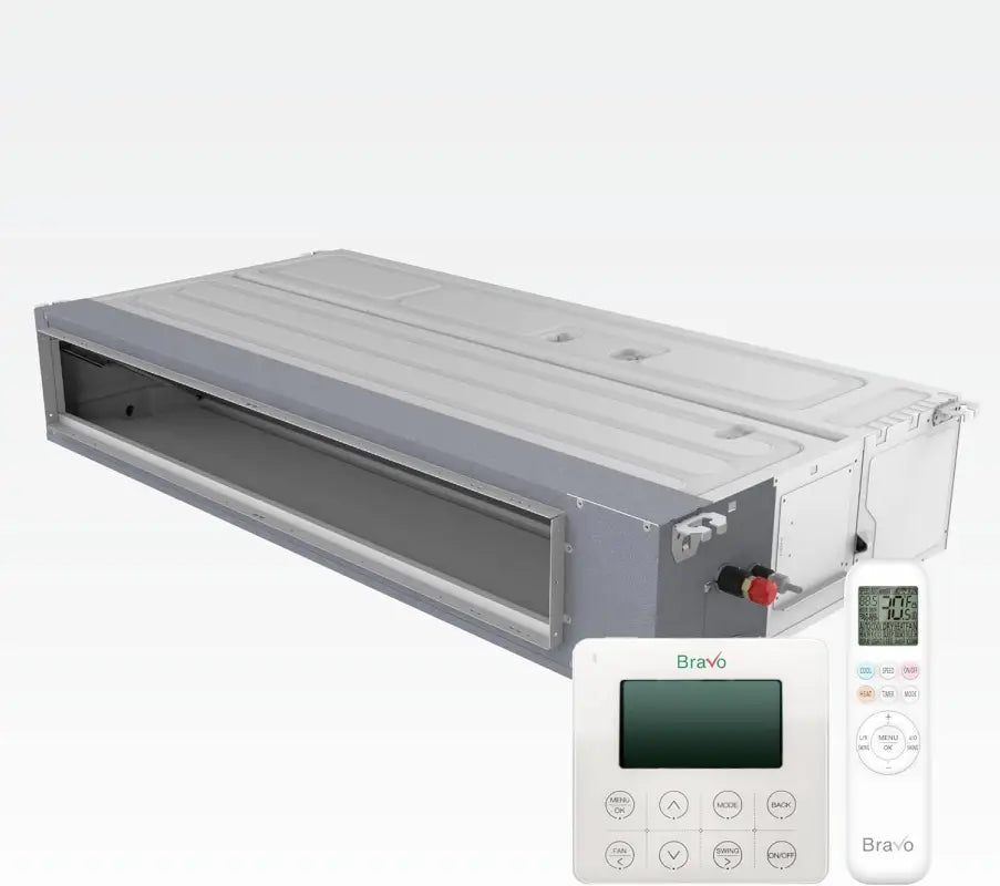 BRAVO 42,000 BTU Dual Zone 18000 + 24000 BTU Concealed Duct Mini Split A/C and Heater with 16ft Installation Kits