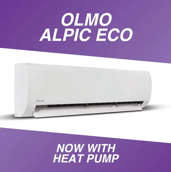 White OLMO 12000 BTU Ductless Single Zone Mini Split System Components with R410A refrigerant 115V SEER 16.5 Inverter